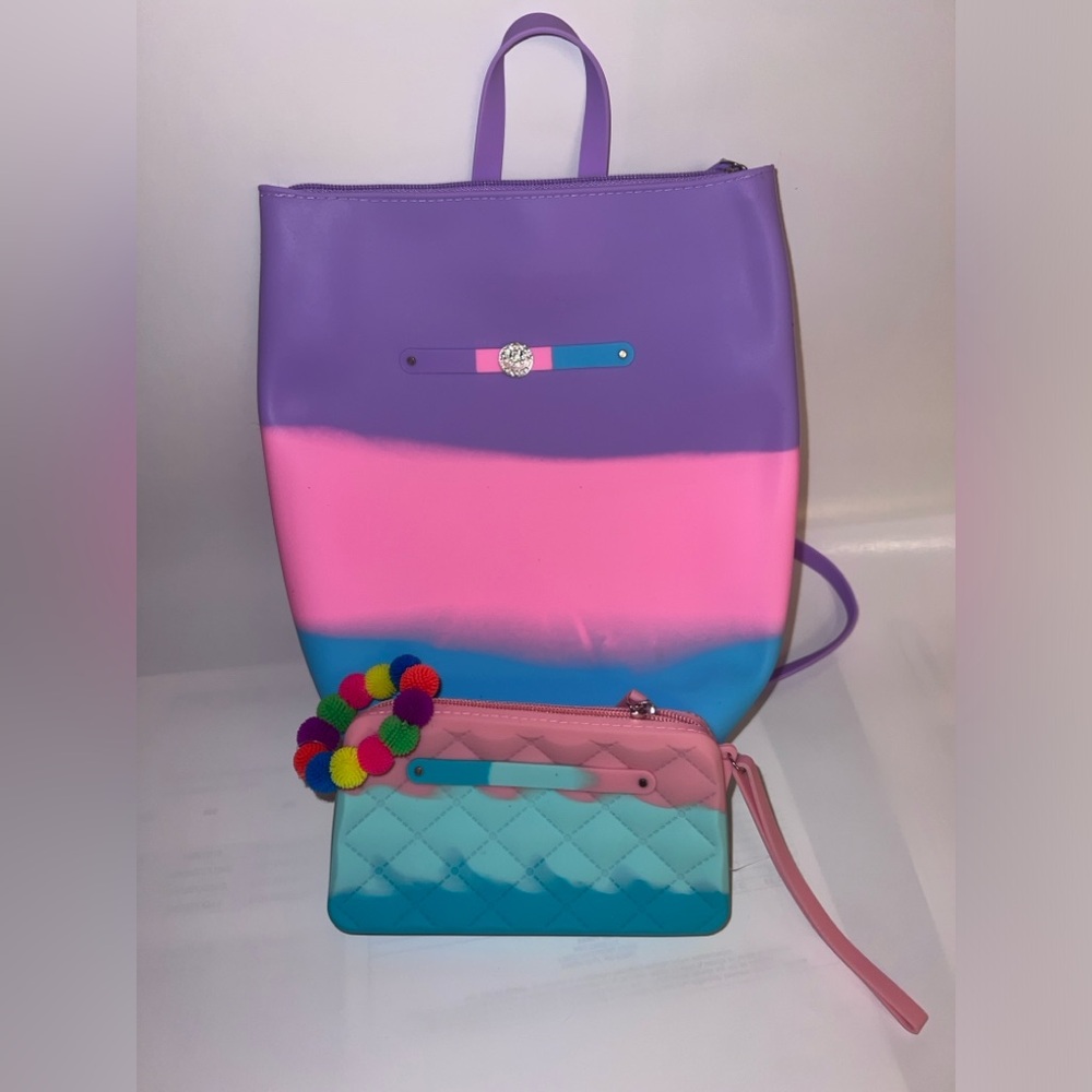 New American Jewel Gummy Bag With Wristlet And Bracelet-multi Color